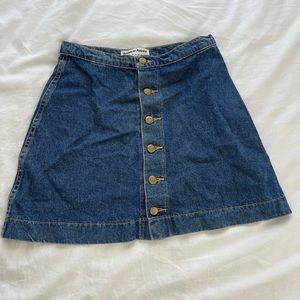 American Apparel Women's Denim Button Front A-line Mini Skirt size S